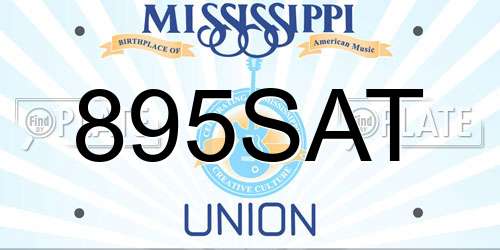 895SAT Mississippi License Plate