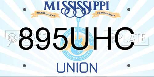 895UHC Mississippi License Plate