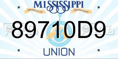 89710D9 Mississippi License Plate
