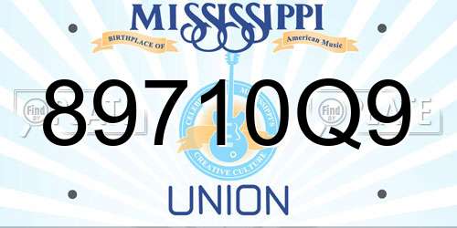 89710Q9 Mississippi License Plate