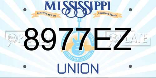 8977EZ Mississippi License Plate