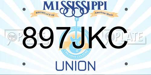 897JKC Mississippi License Plate