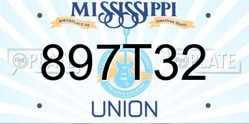 897T32 Mississippi License Plate