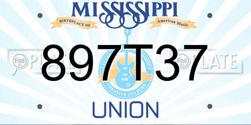 897T37 Mississippi License Plate