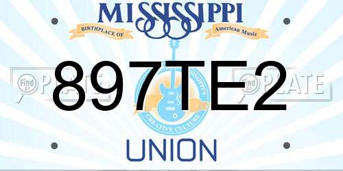 897TE2 Mississippi License Plate