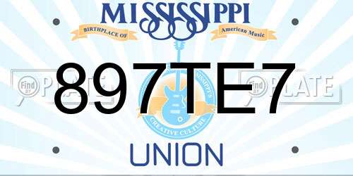 897TE7 Mississippi License Plate