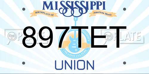 897TET Mississippi License Plate