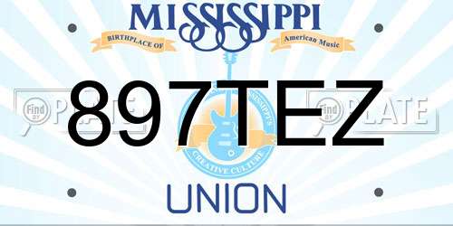 897TEZ Mississippi License Plate