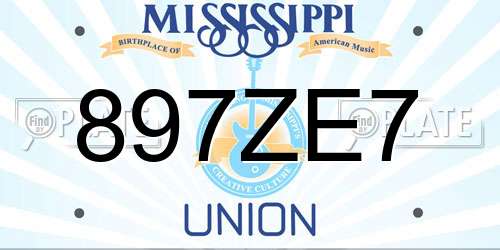 897ZE7 Mississippi License Plate