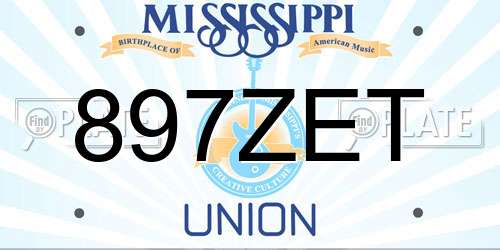 897ZET Mississippi License Plate