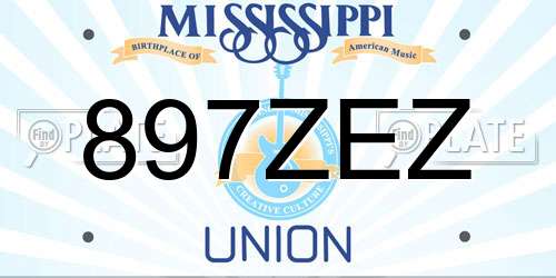 897ZEZ Mississippi License Plate