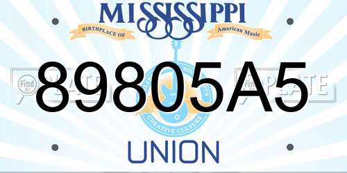 89805A5 Mississippi License Plate