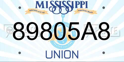89805A8 Mississippi License Plate