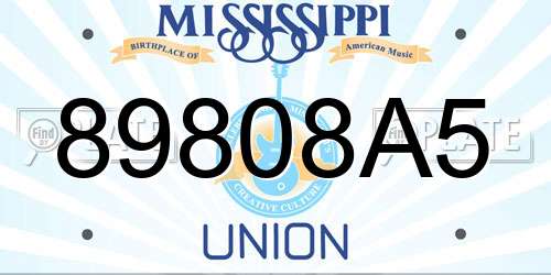 89808A5 Mississippi License Plate