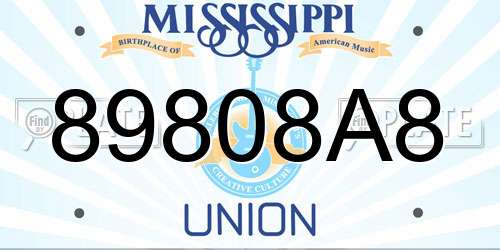 89808A8 Mississippi License Plate