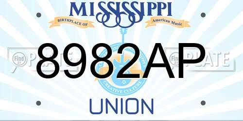 8982AP Mississippi License Plate