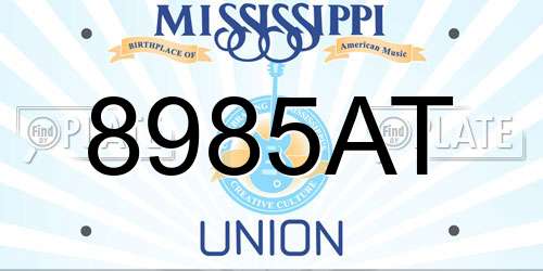 8985AT Mississippi License Plate