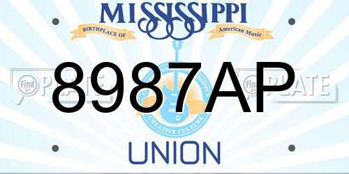8987AP Mississippi License Plate
