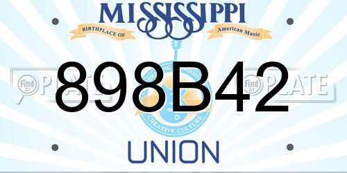 898B42 Mississippi License Plate