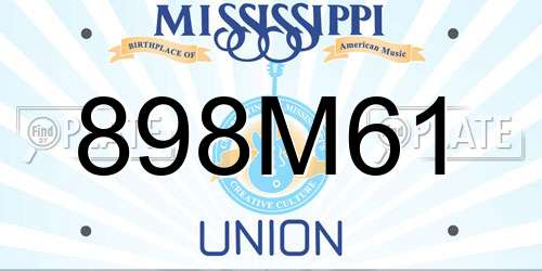 898M61 Mississippi License Plate