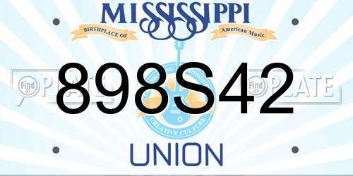 898S42 Mississippi License Plate