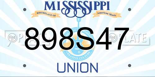 898S47 Mississippi License Plate