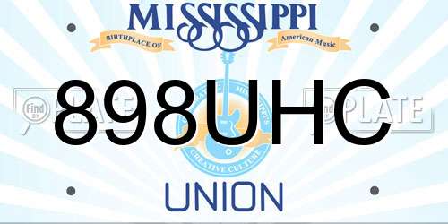 898UHC Mississippi License Plate