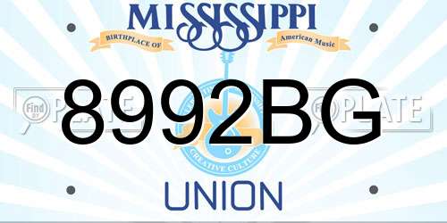 8992BG Mississippi License Plate