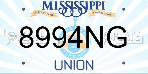 8994NG Mississippi License Plate