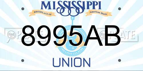 8995AB Mississippi License Plate