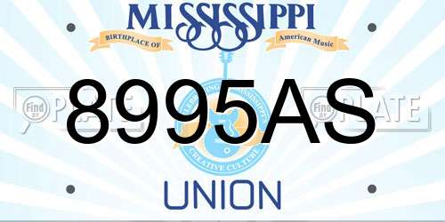 8995AS Mississippi License Plate