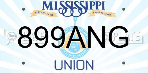 899ANG Mississippi License Plate