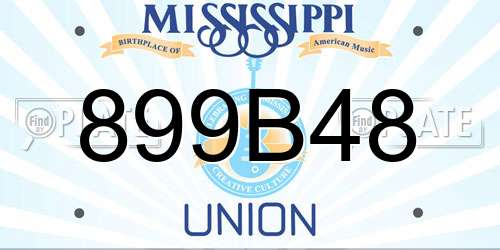 899B48 Mississippi License Plate