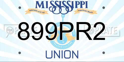 899PR2 Mississippi License Plate