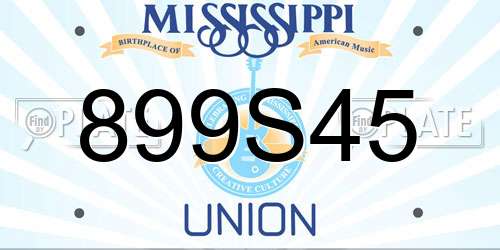 899S45 Mississippi License Plate