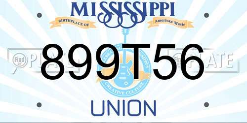899T56 Mississippi License Plate