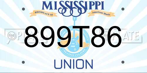 899T86 Mississippi License Plate