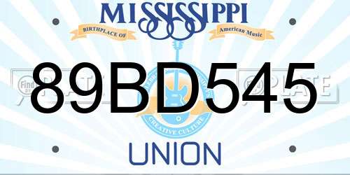 89BD545 Mississippi License Plate