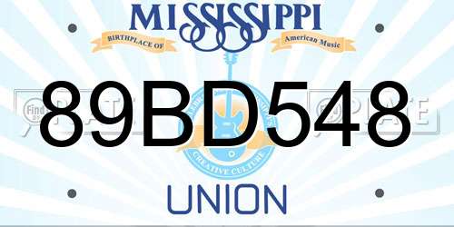 89BD548 Mississippi License Plate