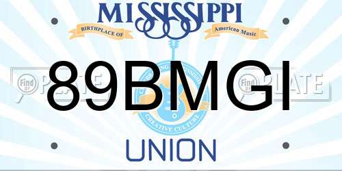 89BMGI Mississippi License Plate