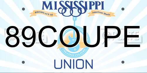 89COUPE Mississippi License Plate