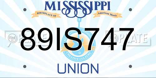 89IS747 Mississippi License Plate