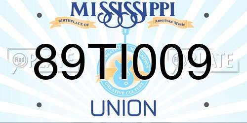89TI009 Mississippi License Plate