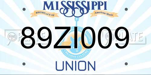 89ZI009 Mississippi License Plate