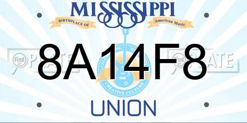 8A14F8 Mississippi License Plate