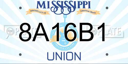 8A16B1 Mississippi License Plate