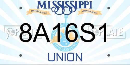 8A16S1 Mississippi License Plate