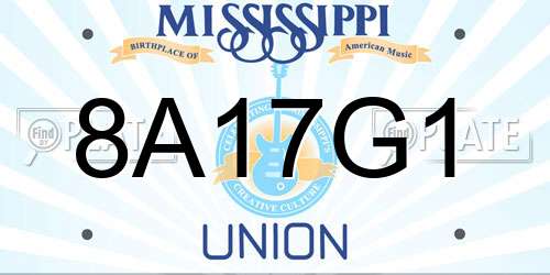 8A17G1 Mississippi License Plate