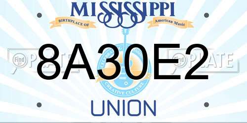 8A30E2 Mississippi License Plate