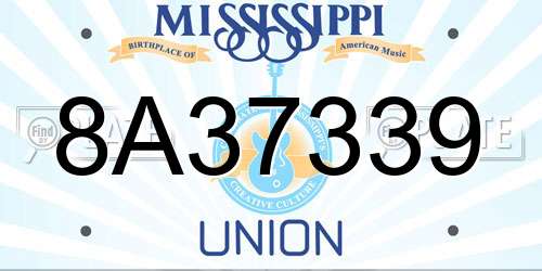 8A37339 Mississippi License Plate